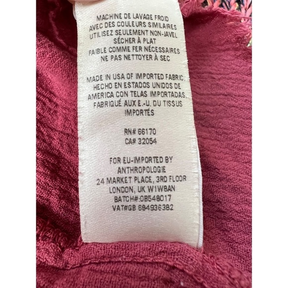 Anthropologie Saturday Sunday Ombre Pink Raspberry Gauzy Dress Size Medium - Picture 6 of 8